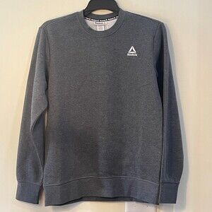 Reebok Mens Knit/Fleece Gameday Crew Neck- Charcoal- SMALL -Brand New w Tags